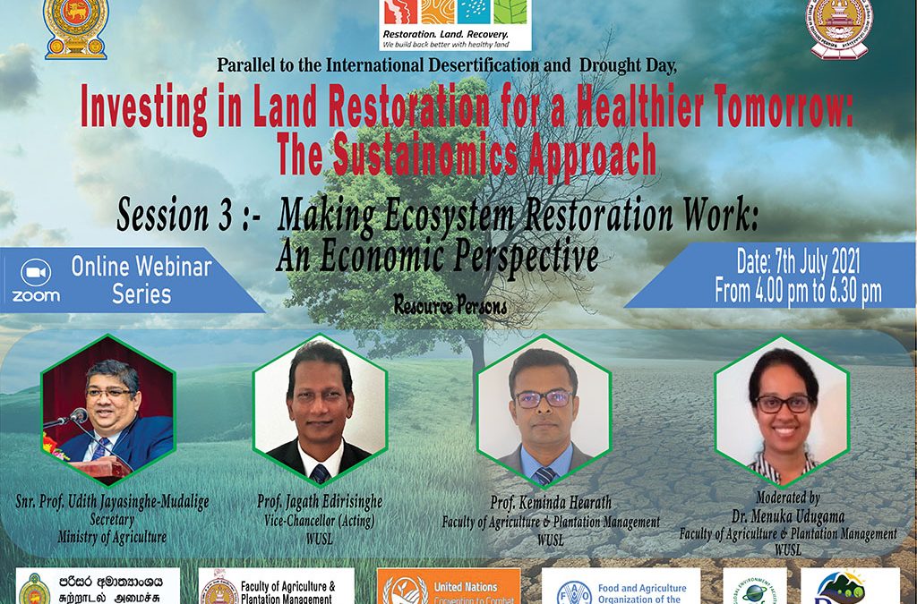 Join the Webinar Session 3 on World Desertification and Drought Day Webinar Series, 2021 by FAPM-WUSL with MOA