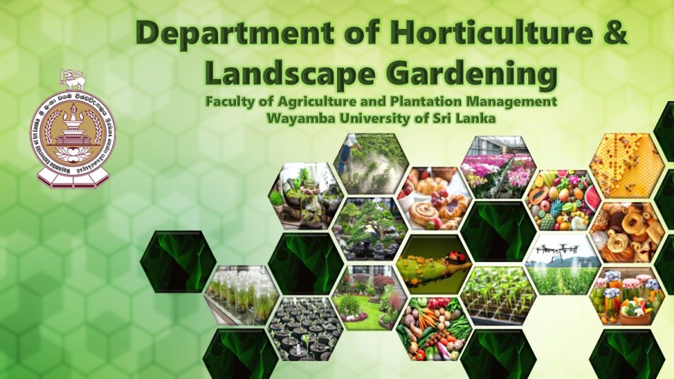 Departments | Faculty Of Agriculture And Plantation Management - WUSL