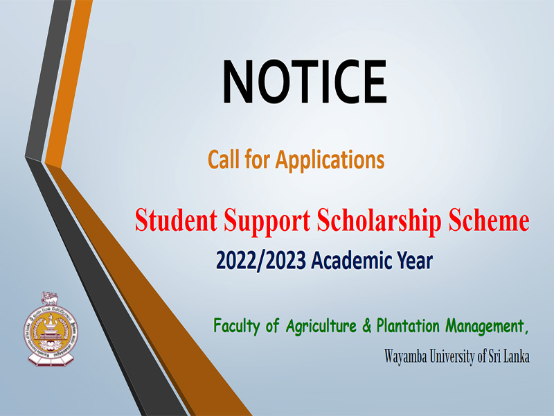 NOTICE – Student Support Scholarship Scheme – 2022/2023