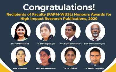 Congratulations! Recipients of Faculty Honours Awards for High Impact Research Publications, 2020