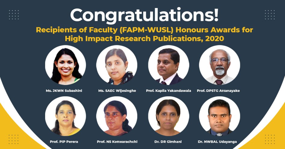 Congratulations! Recipients of Faculty Honours Awards for High Impact Research Publications, 2020