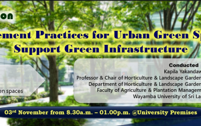 Workshop on “Management practices for Urban Green Spaces to support Green Infrastructure