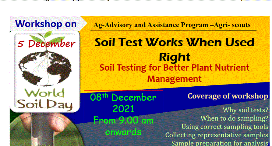 Register Now: “Workshop on Soil Testing” by Prof. (Mrs.) Indika Herath